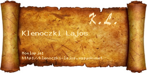 Klenoczki Lajos névjegykártya