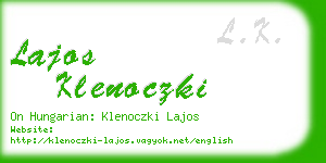lajos klenoczki business card